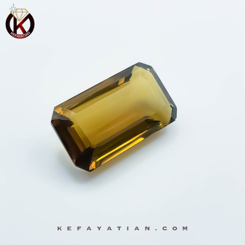 کوارتز عسلی مستطیل تراش Facet - درجه AA