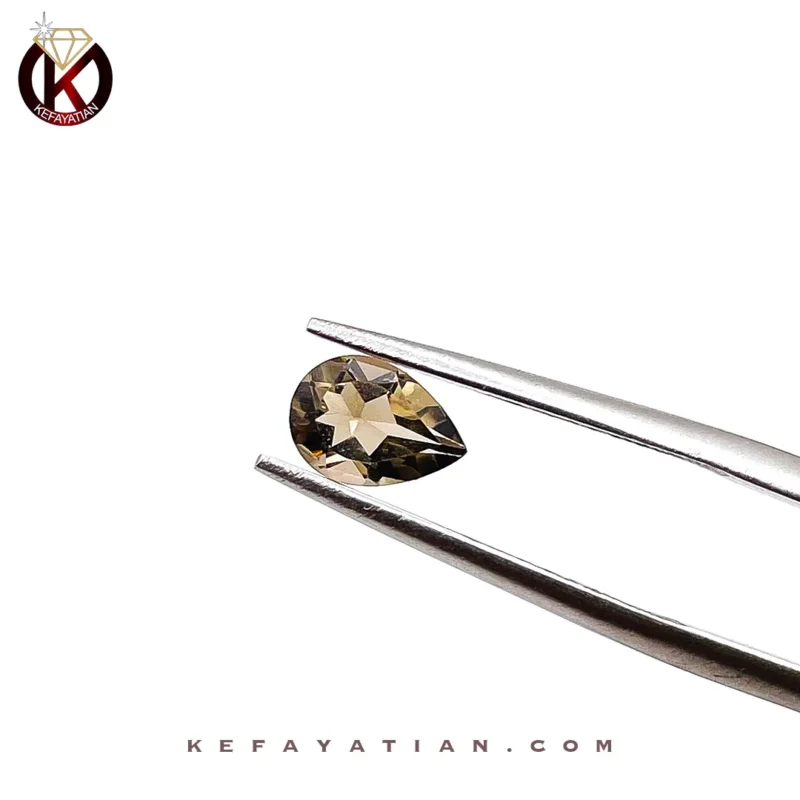 کوارتز دودی تراش pear faceted کد 12