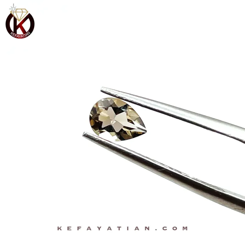 کوارتز دودی تراش اشک faceted کد 1