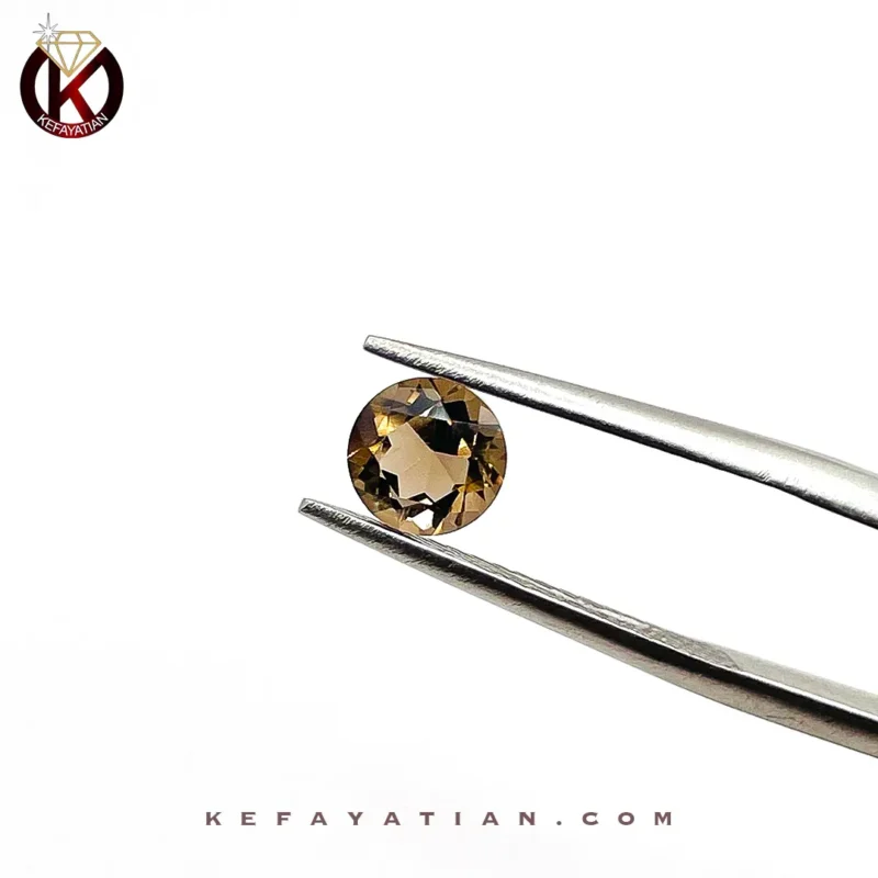 کوارتز دودی تراش faceted round کد 27