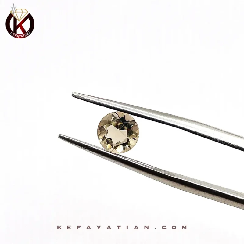 کوارتز دودی تراش round faceted کد 28