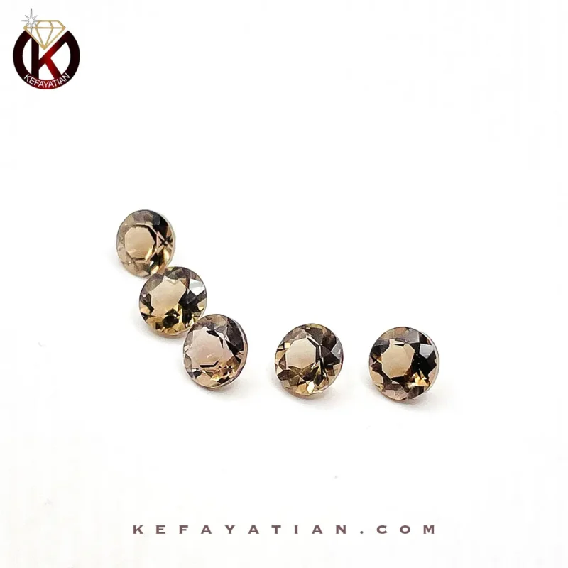 کوارتز دودی تراش round faceted کد 28