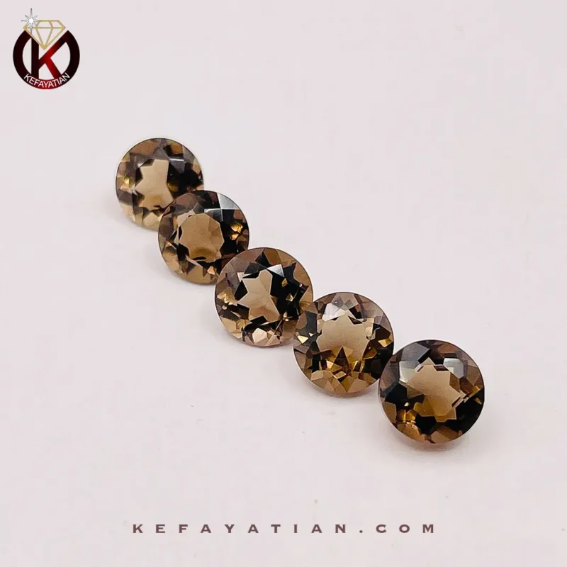 کوارتز دودی تراش round faceted کد 33