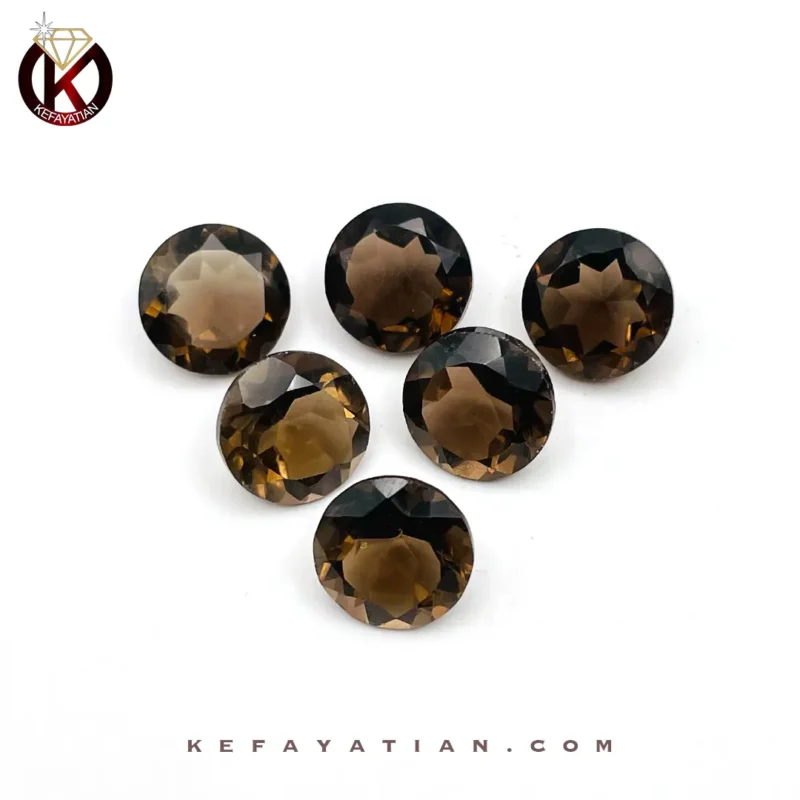 کوارتز دودی تراش round fancy کد 34