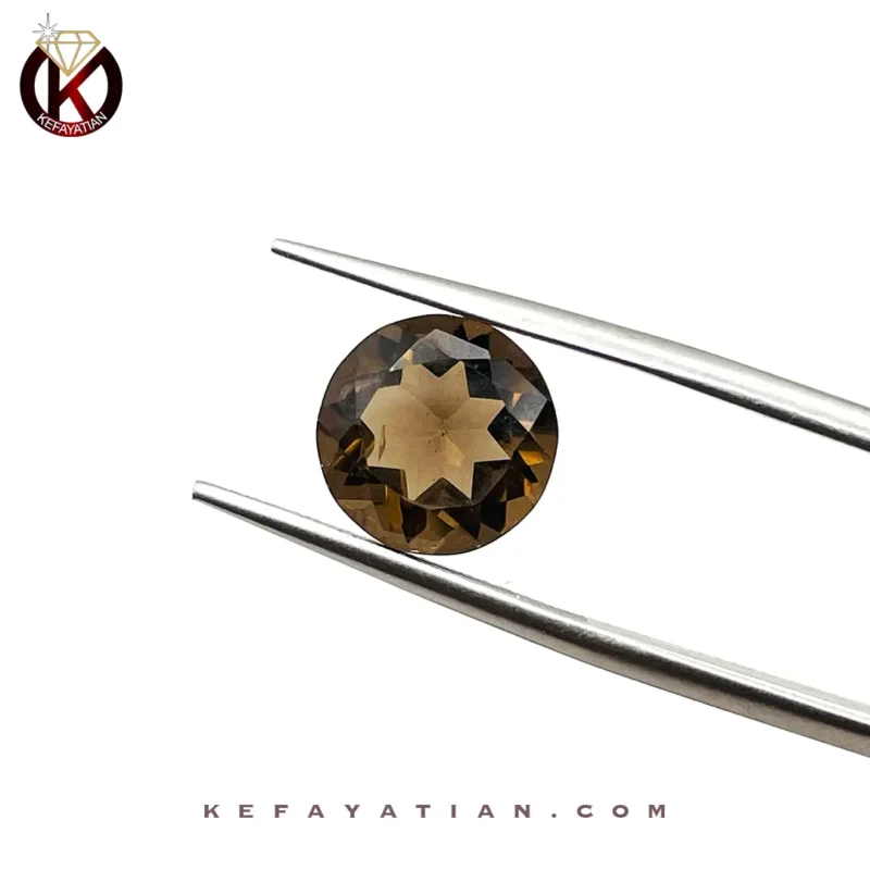کوارتز دودی تراش round fancy کد 34