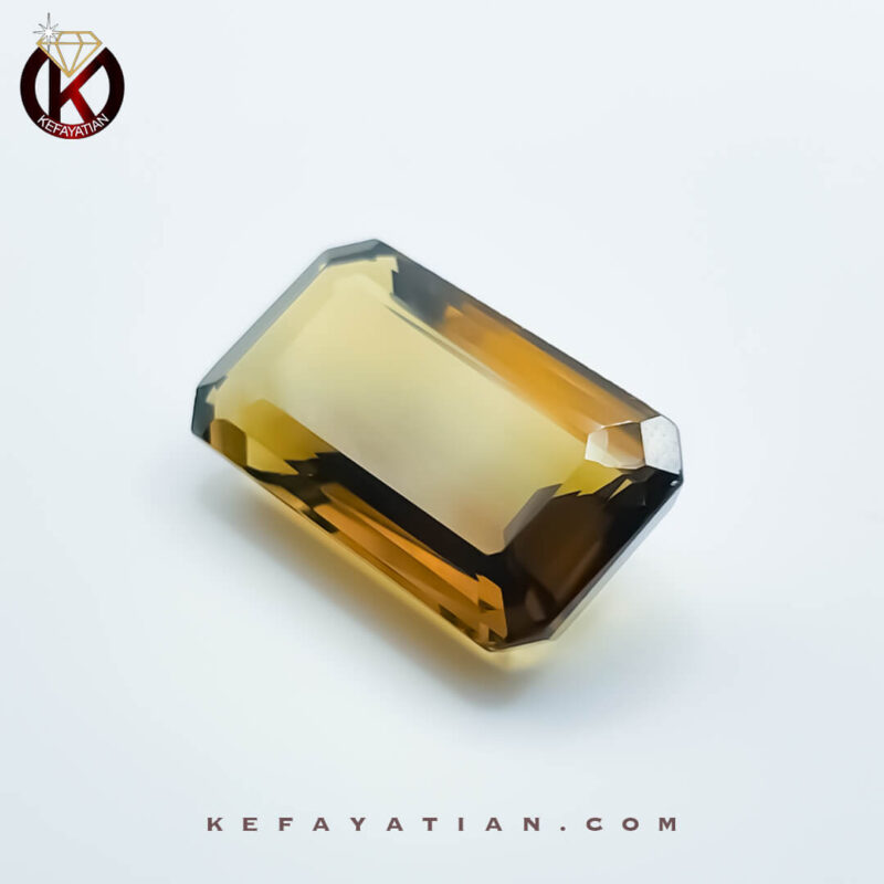 کوارتز عسلی مستطیل تراش Facet - درجه AA