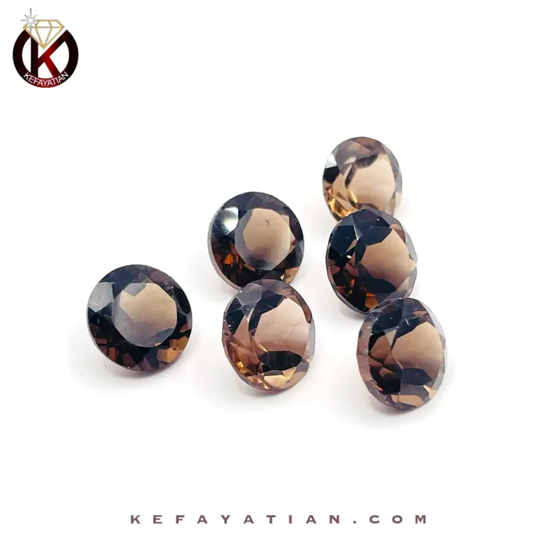 کوارتز دودی تراش round facet کد 35