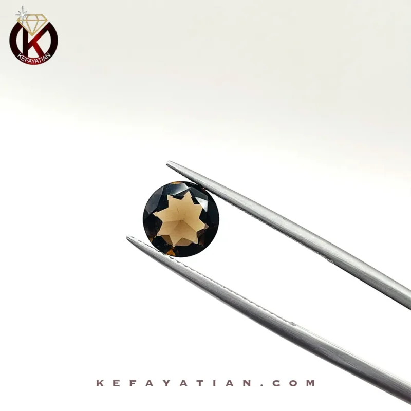 کوارتز دودی تراش round facet کد 35