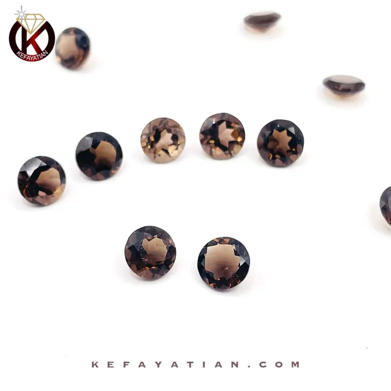 کوارتز دودی تراش round facet کد 35