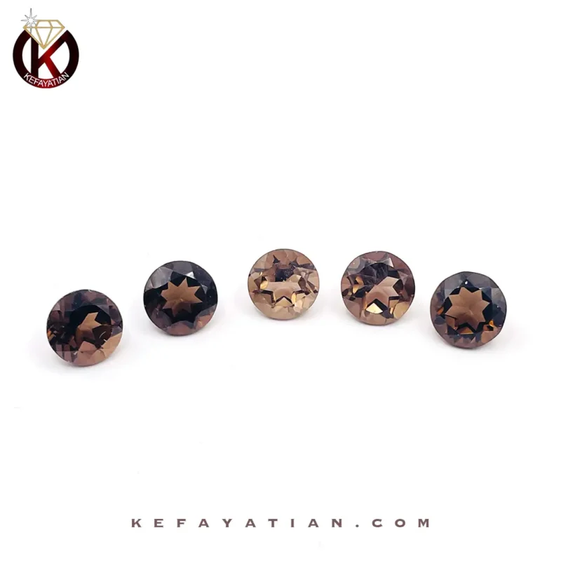 کوارتز دودی تراش round facet کد 35