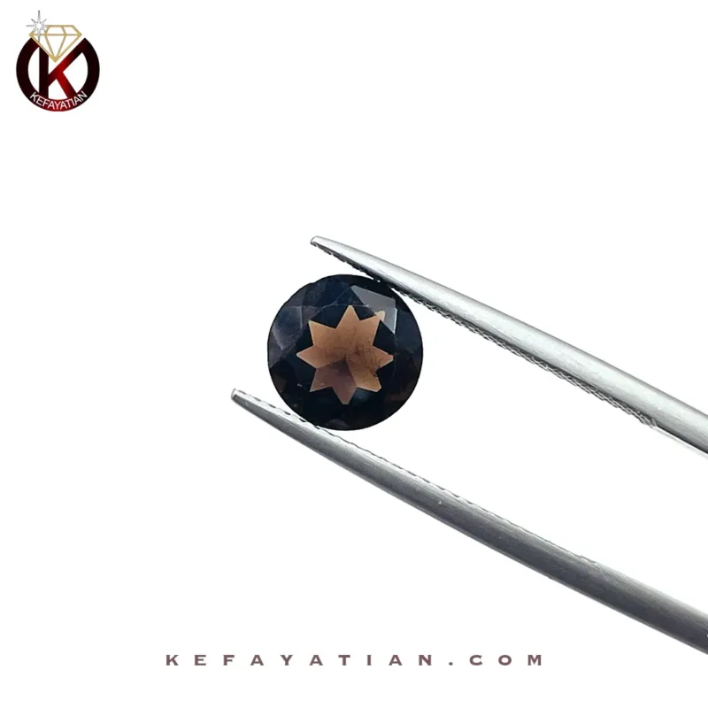 کوارتز دودی تراش round facet کد 36