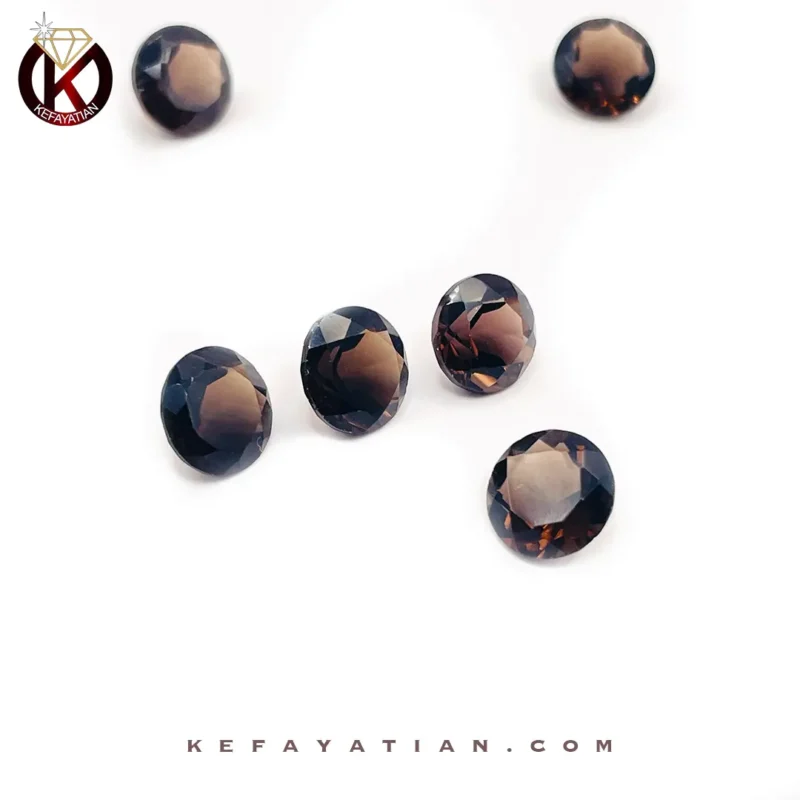 کوارتز دودی تراش round facet کد 36