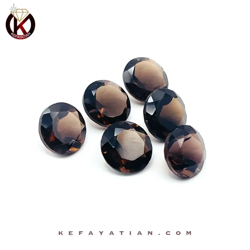 کوارتز دودی تراش round facet کد 36