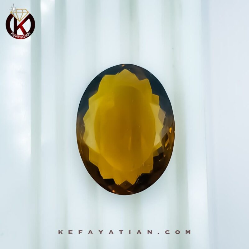 کوارتز عسلی بیضی تراش Facet