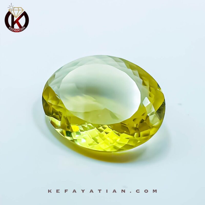 کوارتز لیمویی بیضی تراش Facet