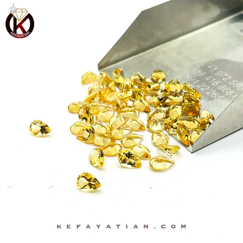 سیترین تراش pear کد 32