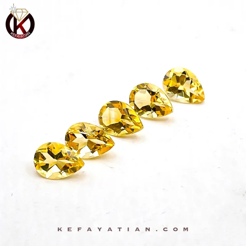 سیترین تراش pear کد 34