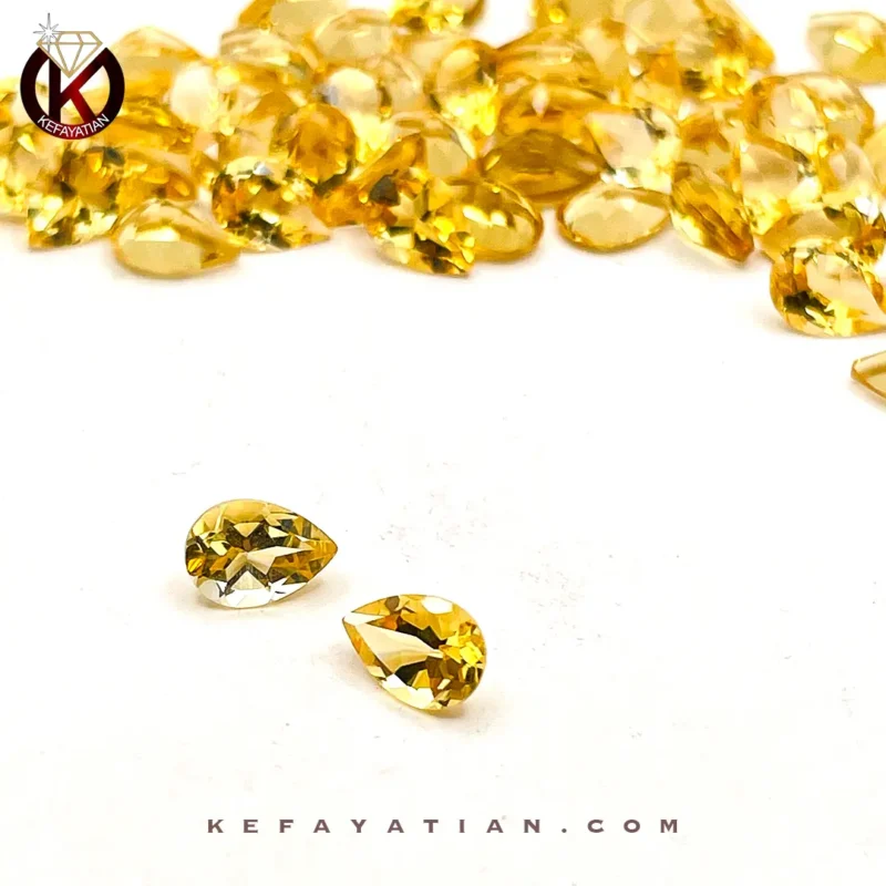 سیترین تراش pear کد 34