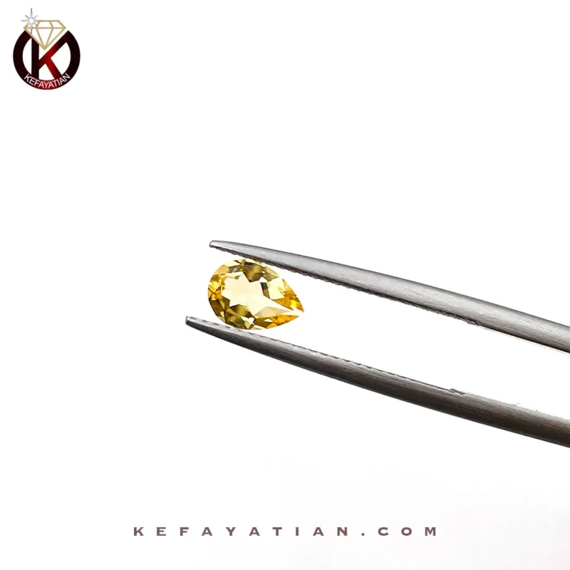 سیترین تراش pear faceted کد 24