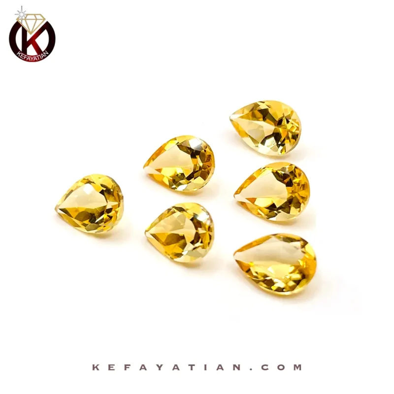 سیترین تراش pear faceted کد 24