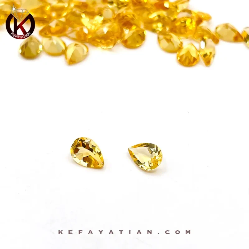 سیترین تراش pear faceted کد 24
