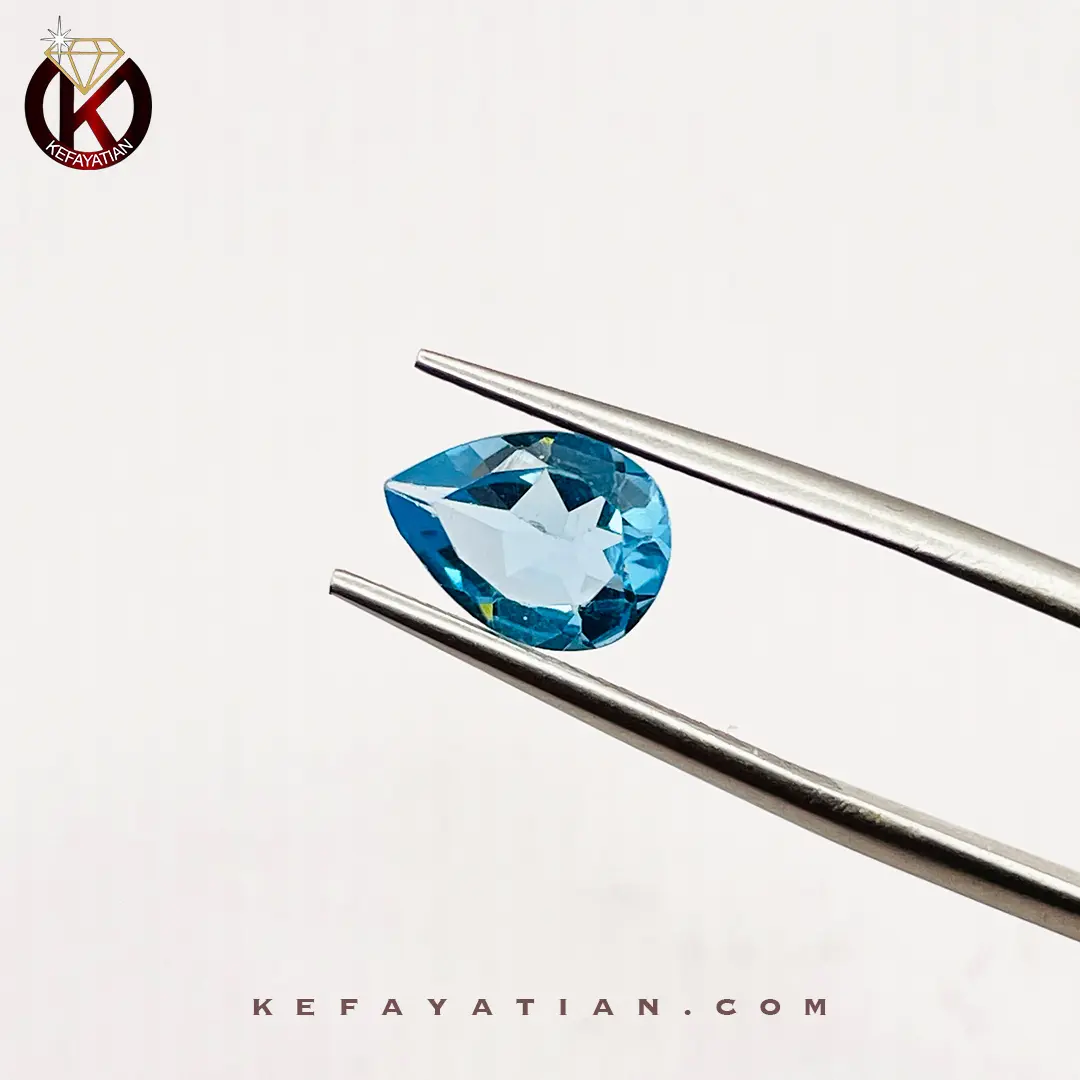 توپاز تراش pear faceted کد 63
