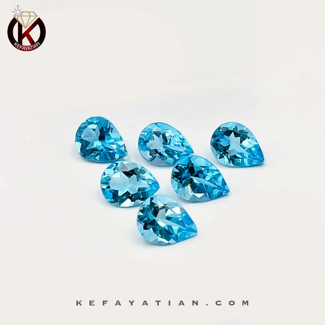 توپاز تراش pear faceted کد 63