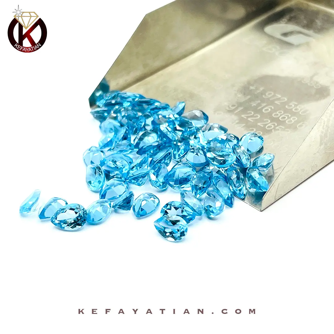 توپاز تراش pear faceted کد 62