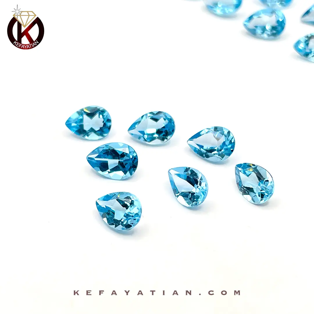 توپاز تراش pear faceted کد 60