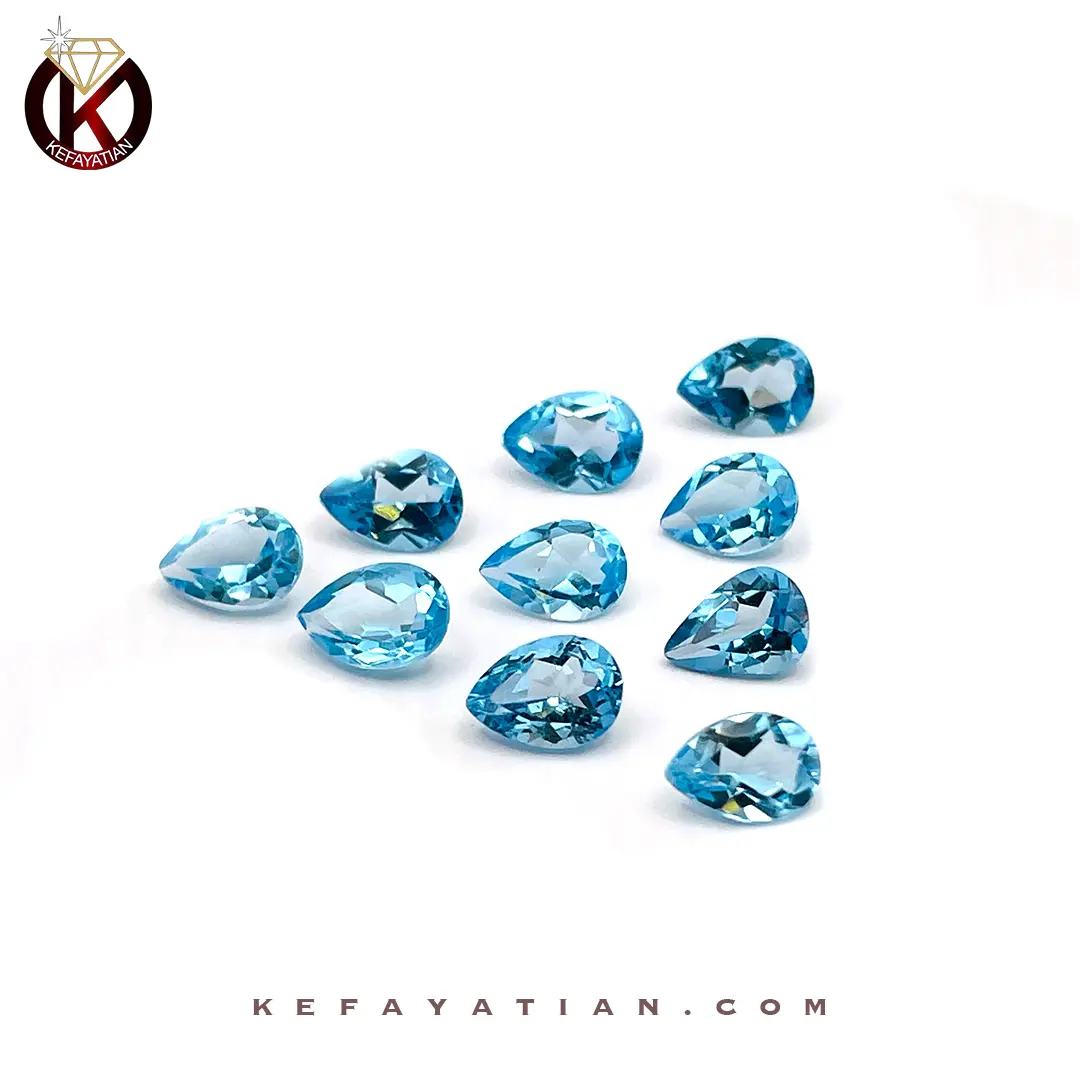 توپاز تراش pear faceted کد 61