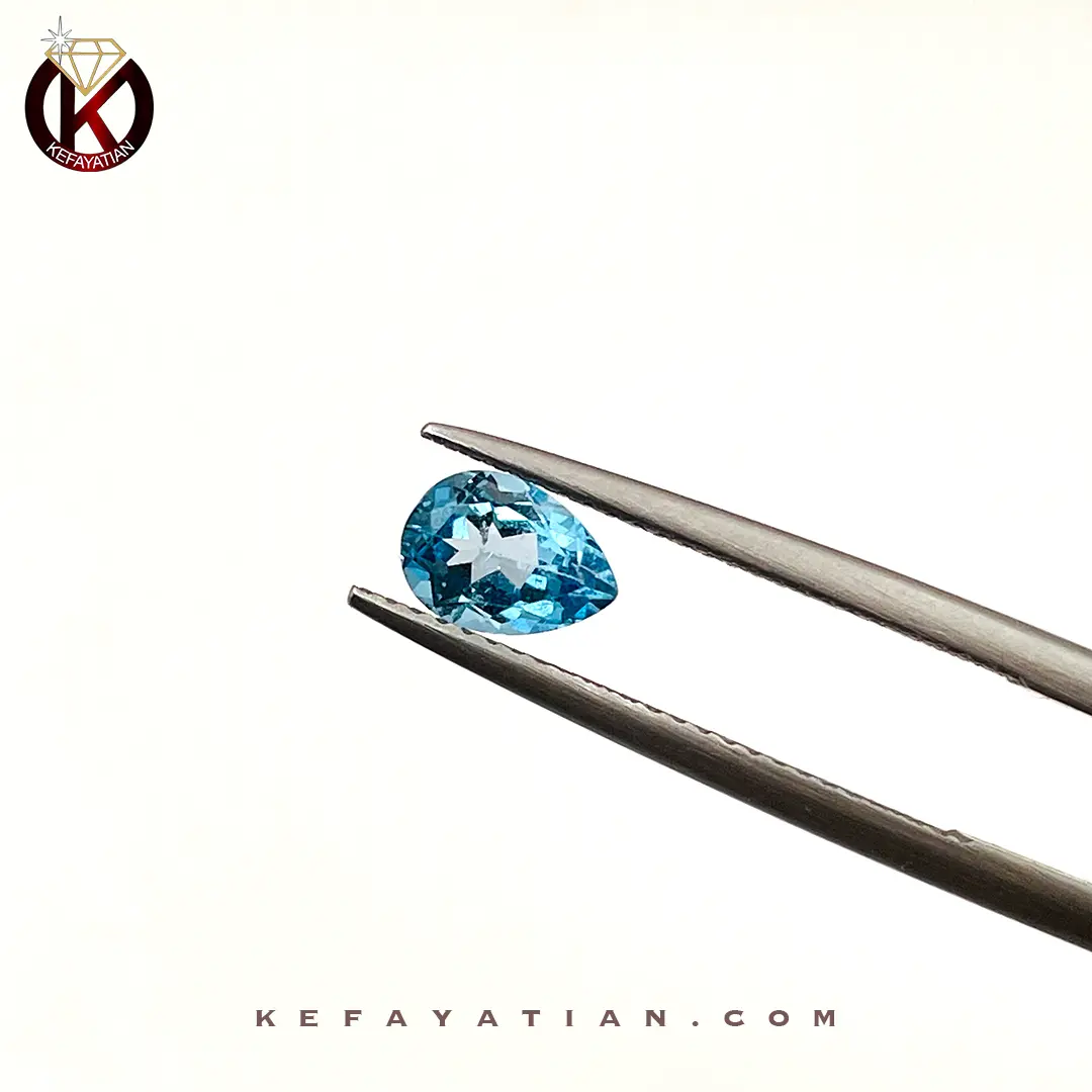 توپاز تراش pear faceted کد 61