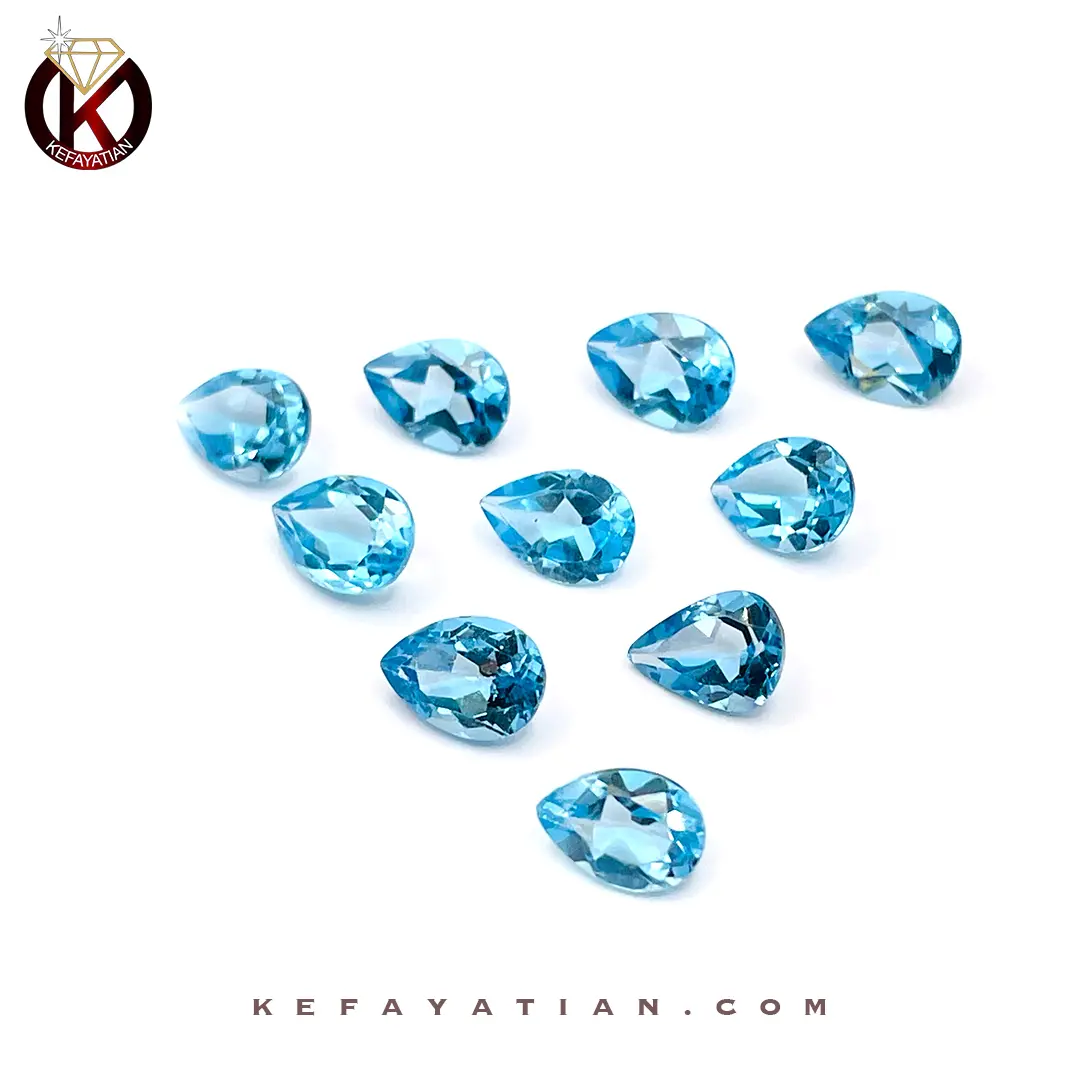 توپاز تراش pear faceted کد 61