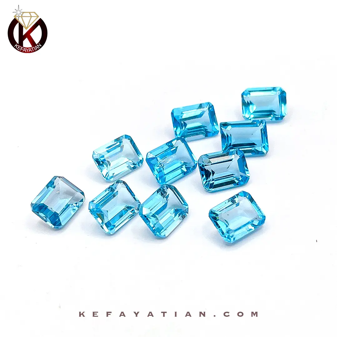 توپاز تراش مستطیل faceted کد 57