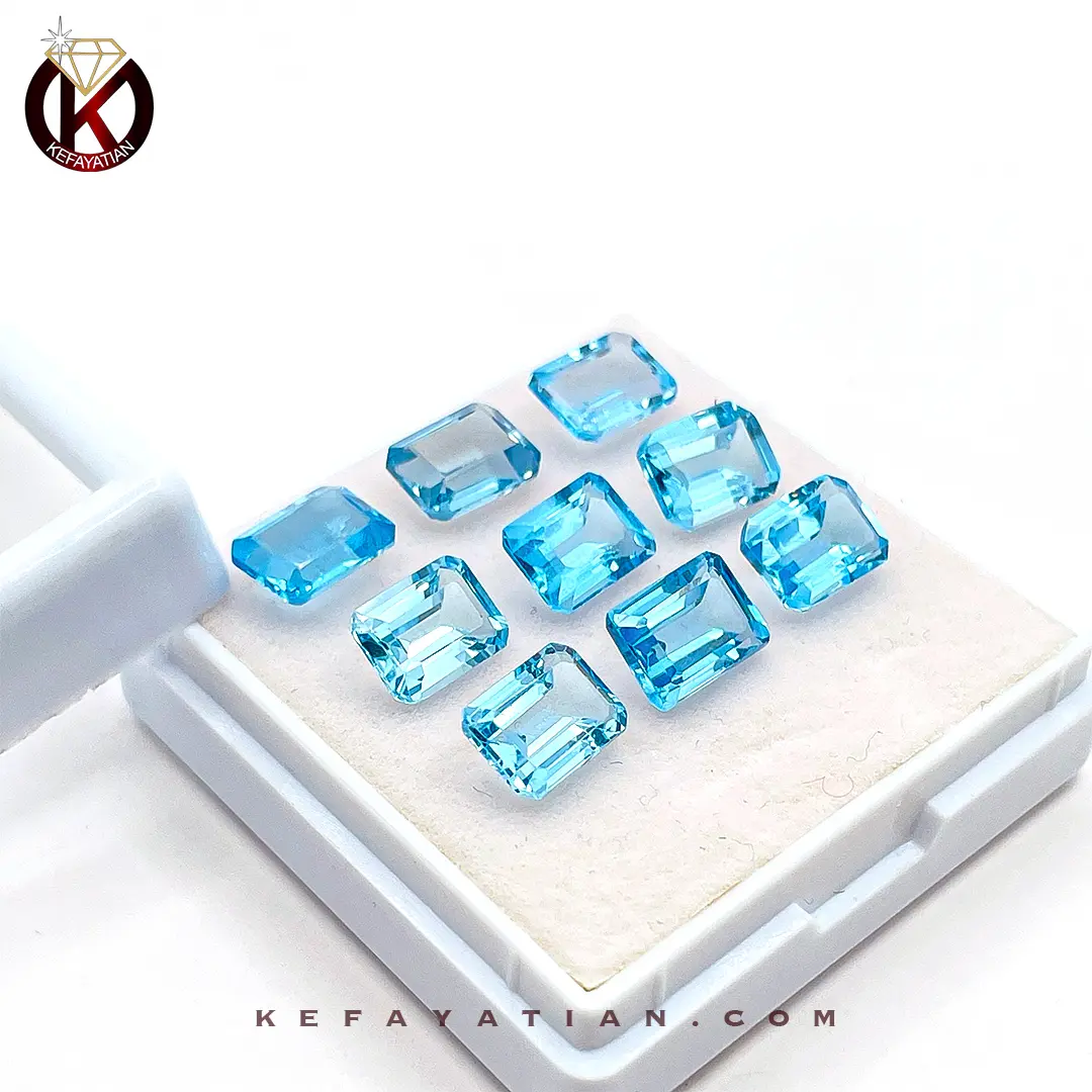 توپاز تراش مستطیل faceted کد 57