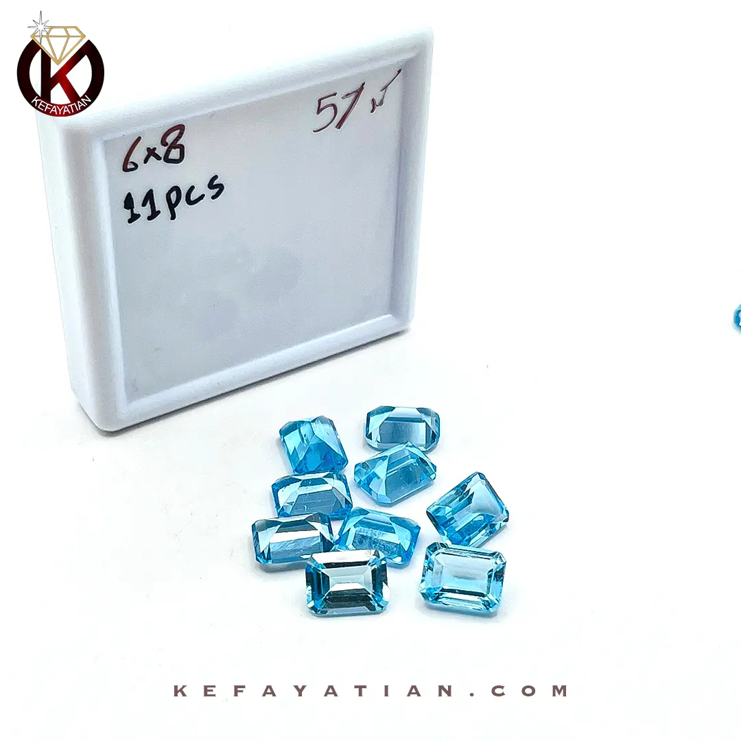 توپاز تراش مستطیل faceted کد 57