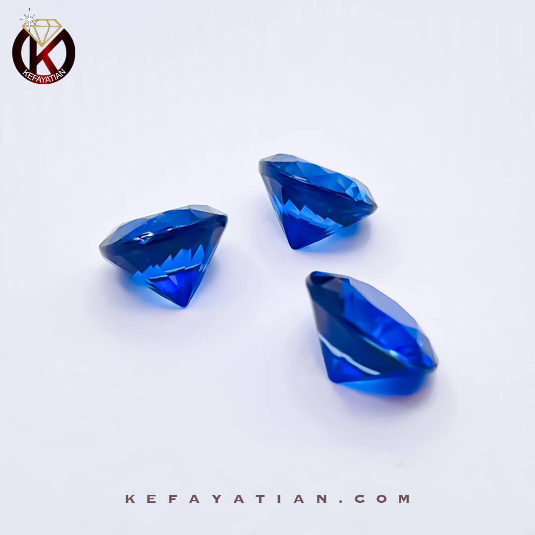 نیم‌ست یاقوت کبود synthetic گرد تراش Facet