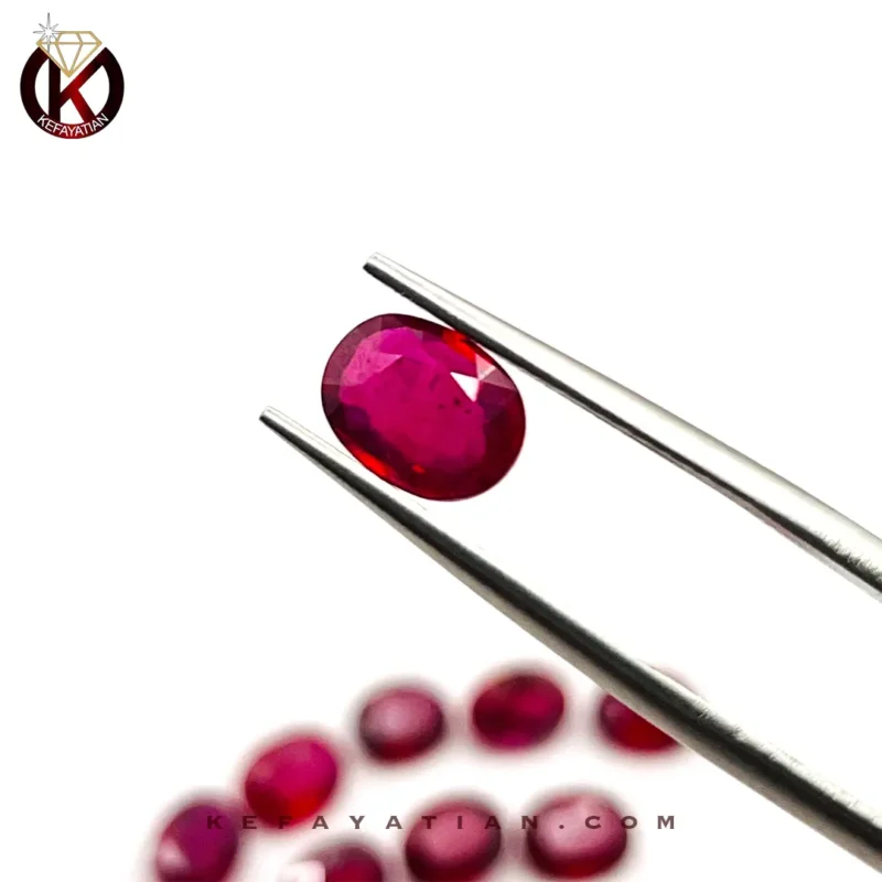 یاقوت سرخ بیضی تراش Faceted کد 23
