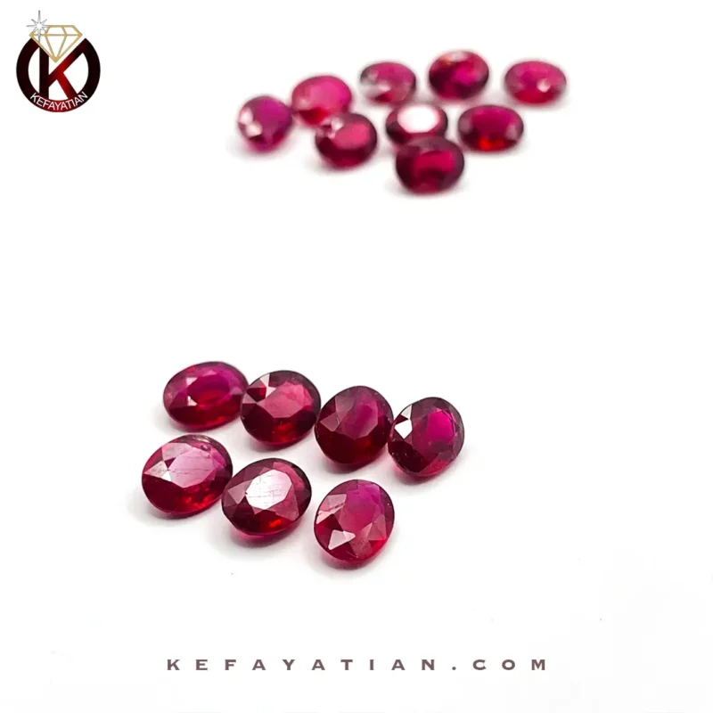 یاقوت سرخ بیضی تراش Faceted کد 23