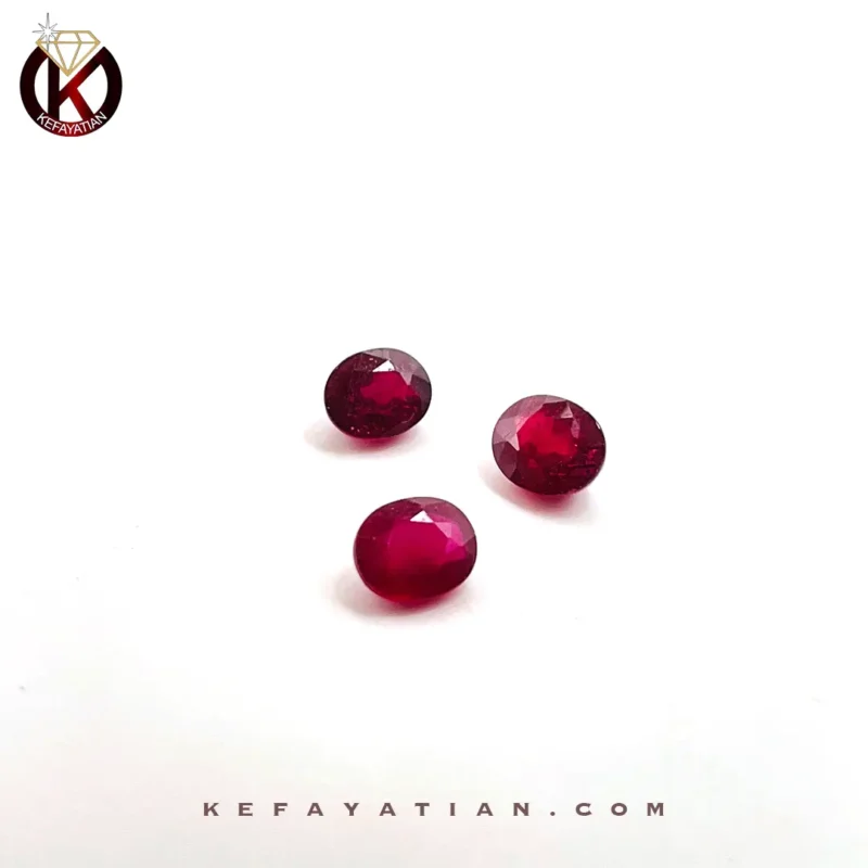 یاقوت سرخ بیضی تراش Faceted کد 34