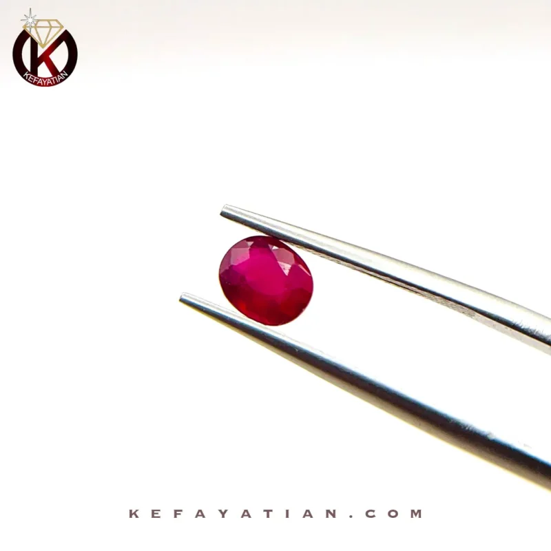 یاقوت سرخ بیضی تراش Faceted کد 34