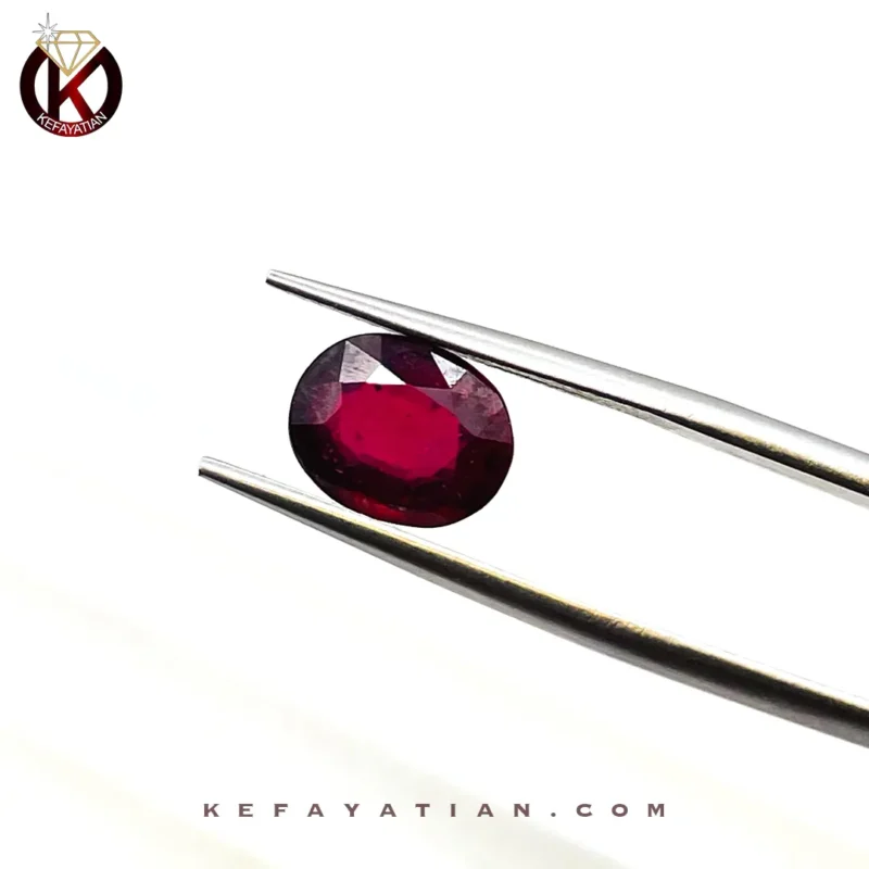یاقوت سرخ بیضی تراش Faceted کد 43
