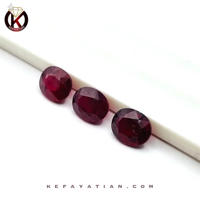 یاقوت سرخ بیضی تراش Faceted کد 43