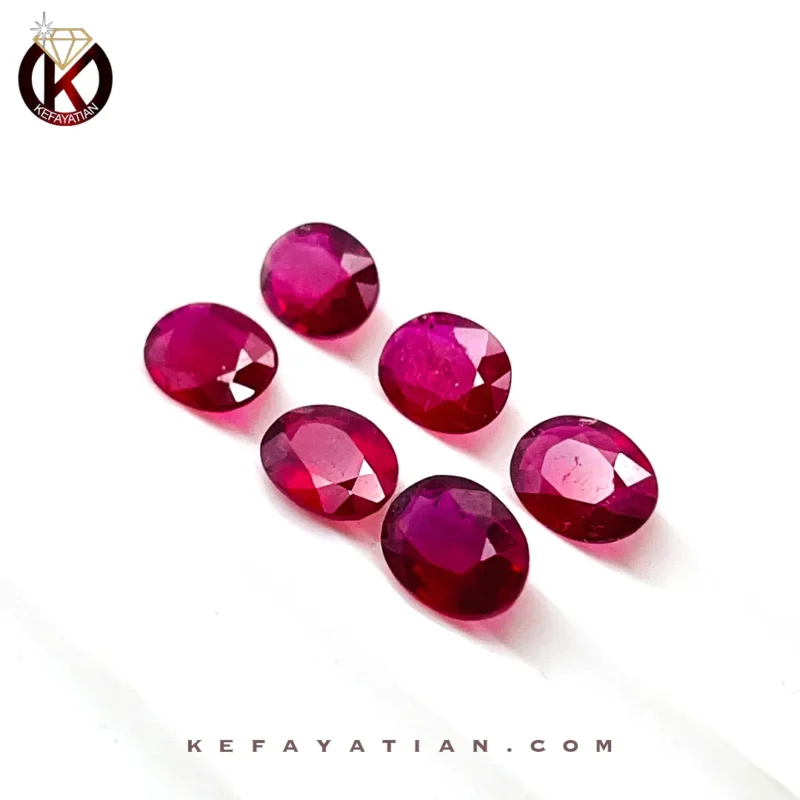 یاقوت سرخ بیضی تراش Faceted کد 55