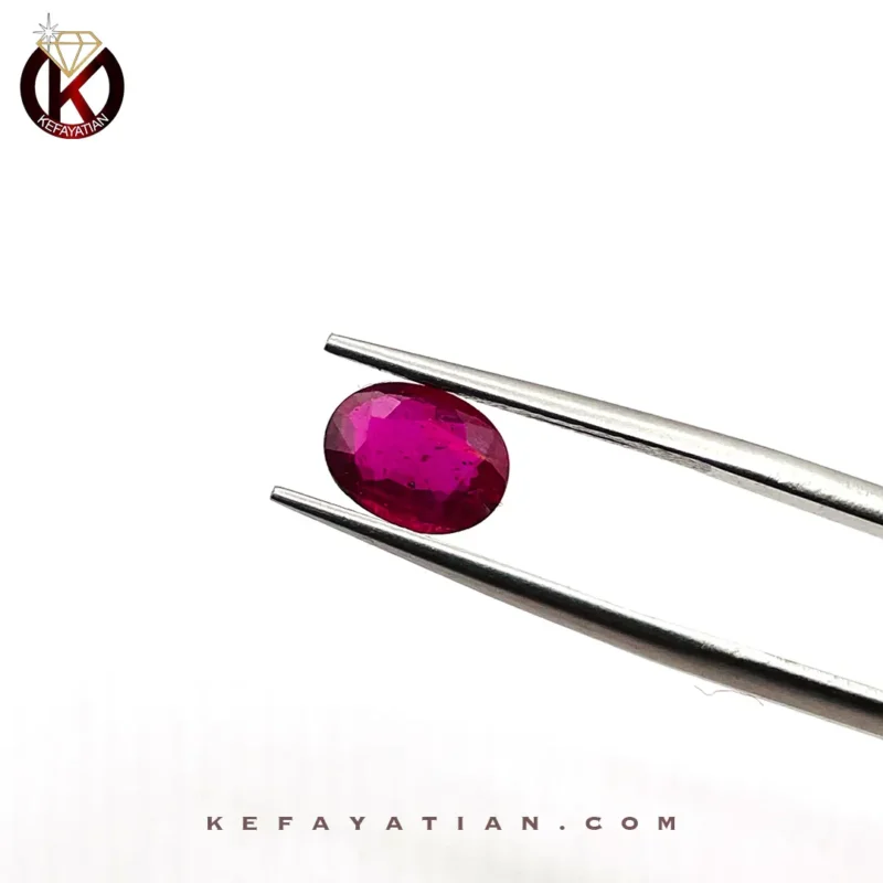 یاقوت سرخ بیضی تراش Faceted کد 55