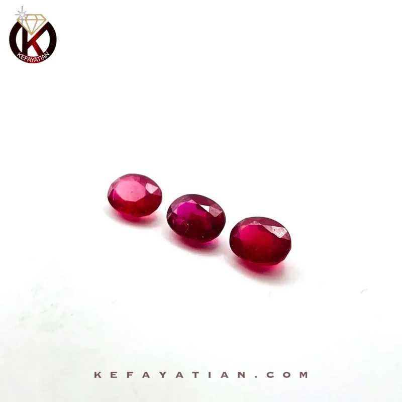 یاقوت سرخ بیضی تراش Faceted کد 64