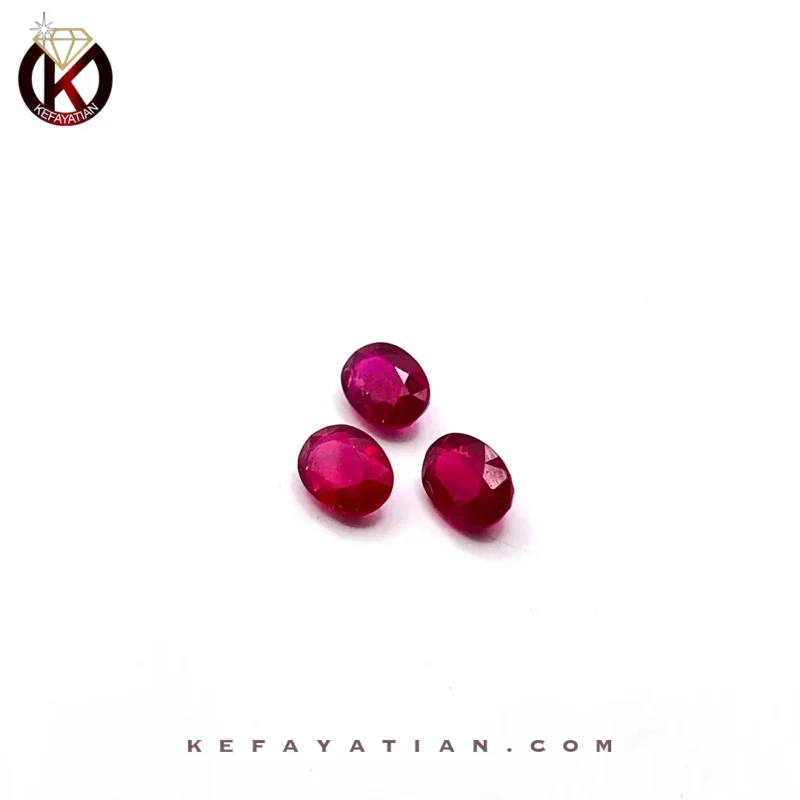 یاقوت سرخ بیضی تراش Faceted کد 64