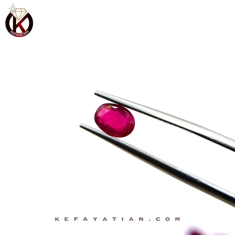 یاقوت سرخ بیضی تراش Faceted کد 64
