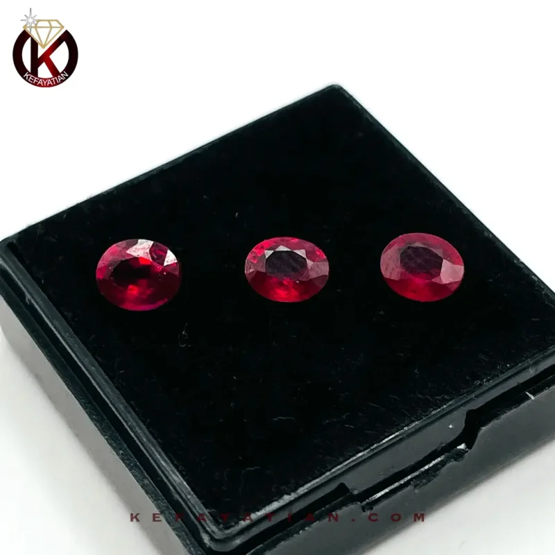 یاقوت سرخ بیضی تراش Faceted کد 65