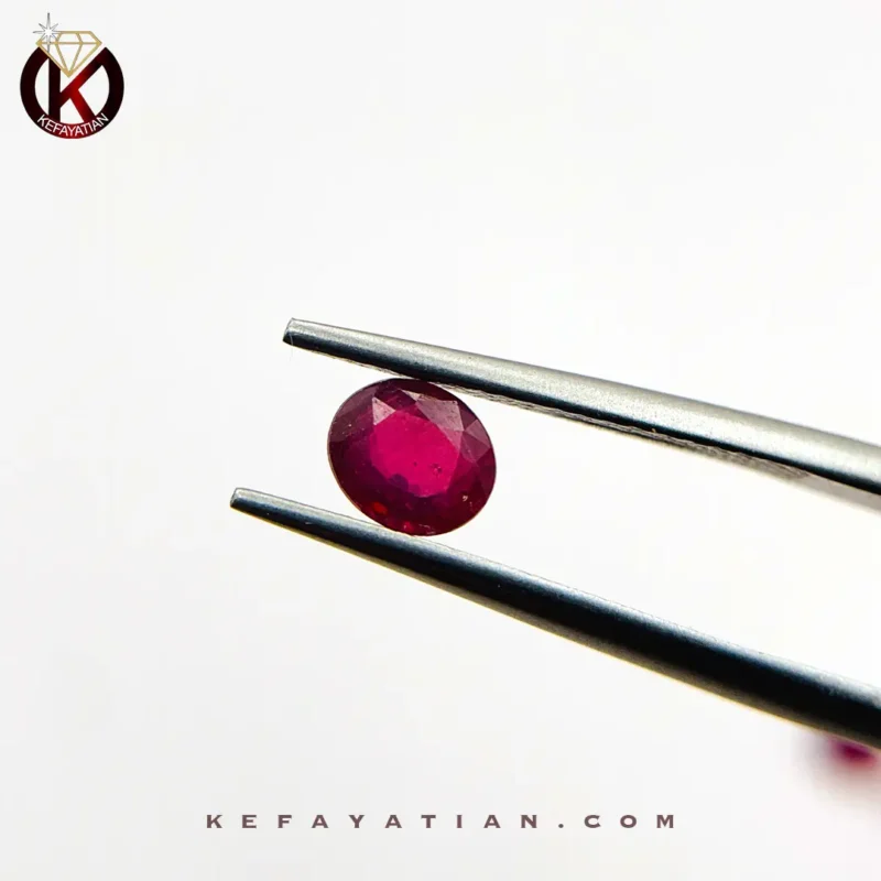 یاقوت سرخ بیضی تراش Faceted کد 65