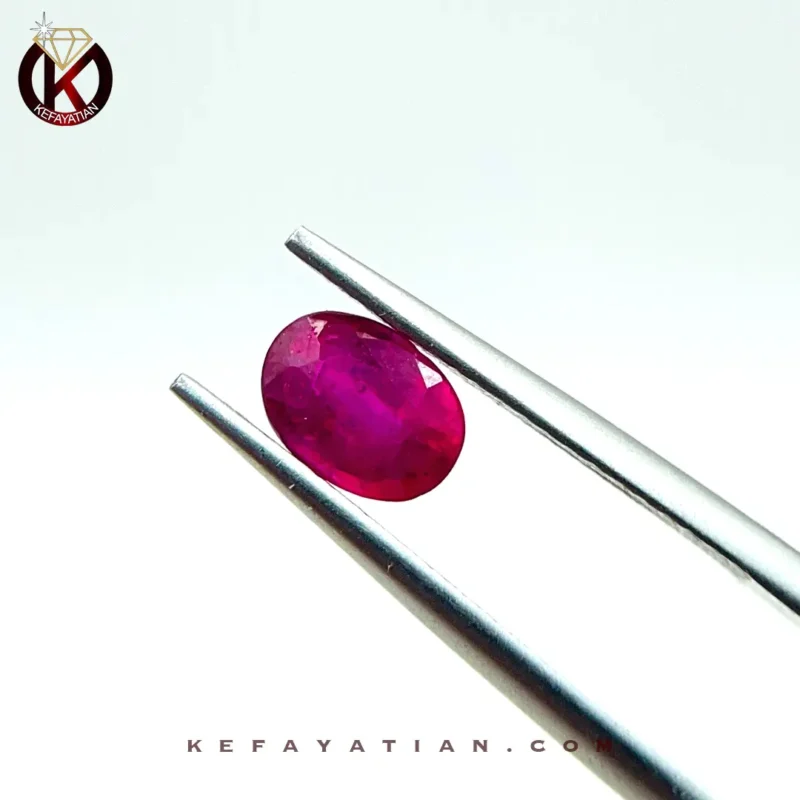 یاقوت سرخ بیضی تراش Faceted کد 66